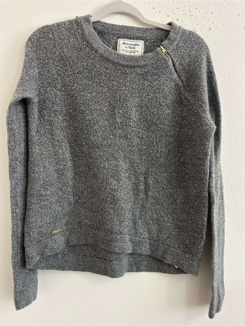Abercrombie and Fitch grey sweater with zipper detail